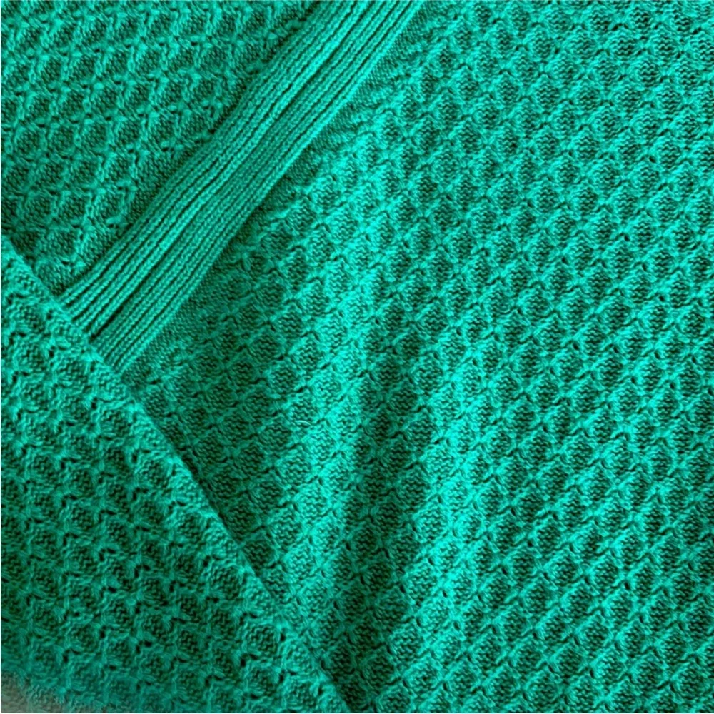 LOFT Green Textured Crew Neck Longsleeve Sweater small